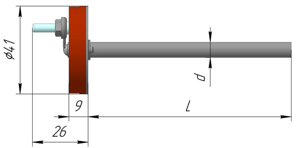 Вставка термометрическая ДДШ5.186.138 для преобразователя термоэлектрического