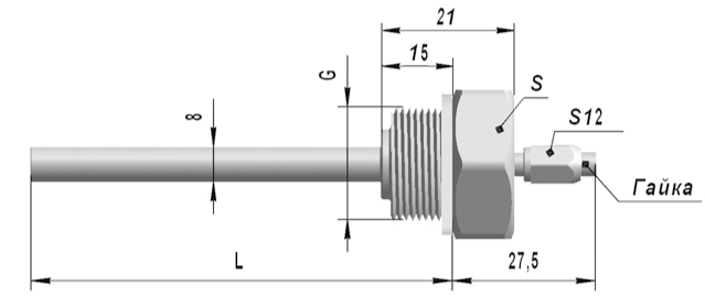 Гильза защитная ДДШ6.236.009 НА Ру MAX 6,3 МПА