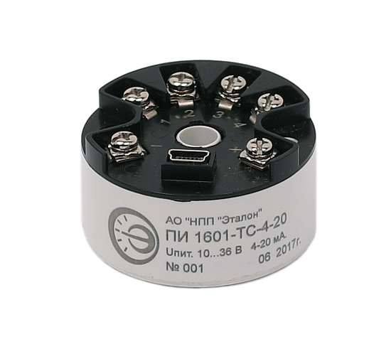вид сбоку реобразователя измерительного ПИ 1601-ТС-4-20 с унифицированным токовым выходным сигналом 4-20 мА